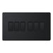 Selectric 5M-Plus Matt Black 6 Gang 10A 2 Way Switch with Black Insert