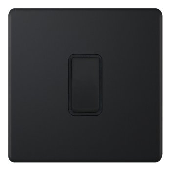 Selectric 5M-Plus Matt Black 1 Gang 10A Intermediate Switch with Black Insert