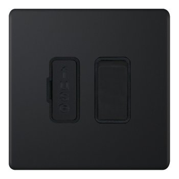 Selectric 5M-Plus Matt Black 13A DP Switched Fused Connection Unit with Black Insert