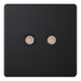 Selectric 5M-Plus Matt Black 2 Gang TV/FM Socket with Black Insert