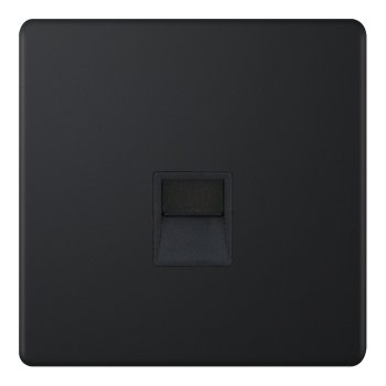 Selectric 5M-Plus Matt Black 1 Gang Telephone Master Socket with Black Insert
