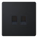 Selectric 5M-Plus Matt Black 2 Gang RJ45 Socket with Black Insert