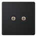 Selectric 5M-Plus Matt Black 2 Gang Satellite Socket with Black Insert