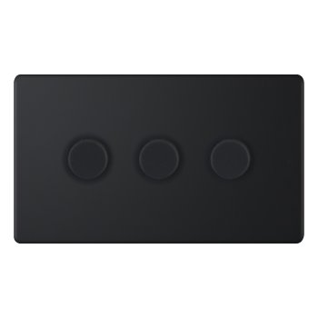 Selectric 5M-Plus Matt Black 3 Gang 5-100W 2 Way Dimmer Switch