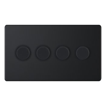 Selectric 5M-Plus Matt Black 4 Gang 5-100W 2 Way Dimmer Switch