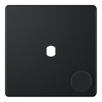 Selectric 5M-Plus Matt Black 1 Gang Single Aperture Dimmer Plate with Matching Knob