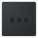 Selectric 5M-Plus Matt Black 3 Gang 10A 2 Way Toggle Switch