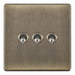 Selectric 5M-Plus Antique Brass 3 Gang 10A 2 Way Toggle Switch