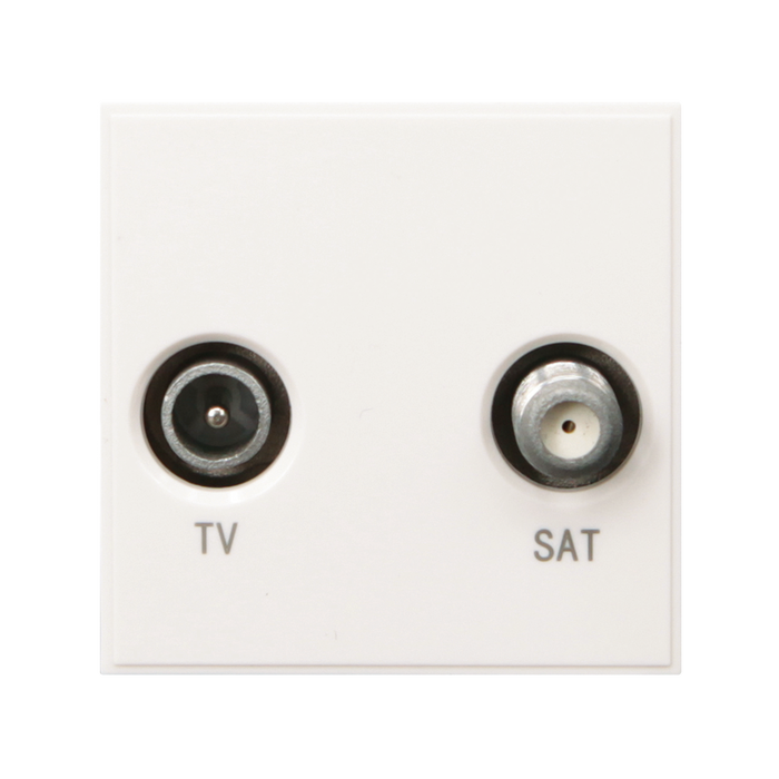 Caradok Satellite Outlet + TV Outlet 50x50, White