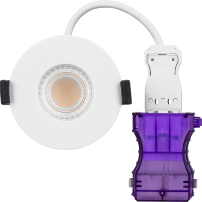 Luceco UTF6WD2W F-Type Ultra 6W Power Change & CCT Change Fire Rated IP65 Dim2Warm Dimmable Downlight