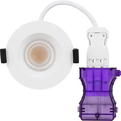 Luceco UTR6WD2W F-Type Ultra 6W Power Change & CCT Change Fire Rated IP65 Dim2Warm Dimmable Regressed Downlight