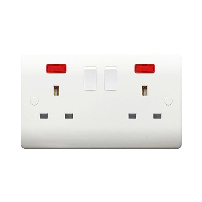 Caradok 2G 13A SP Switched Socket c/w Neon - DISCONTINUED