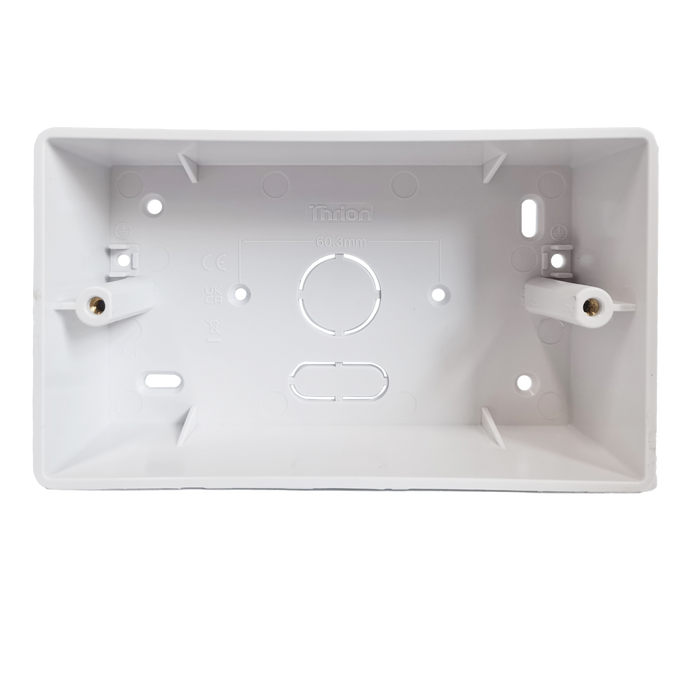 Caradok 2G 32mm PVC Box c/w Conduit/Mini Trunking K/O