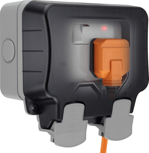 BG Nexus Storm WP22 Weatherproof 13A 2 Gang IP66 Double Pole Switched Socket BG Nexus Storm BG - Sparks Warehouse