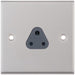 Selectric 7M-Pro Satin Chrome 1 Gang 2A Round Pin Socket with Grey Insert