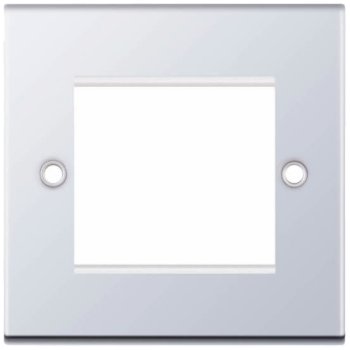 Selectric 5M Polished Chrome 1 Gang Euro Plate with Twin Aperture