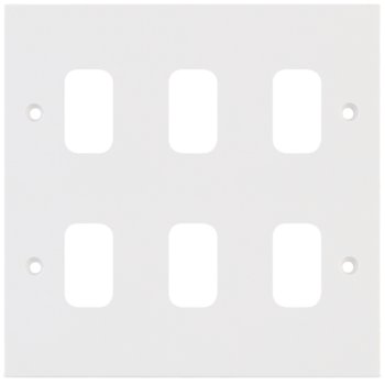 Selectric Square GRID360 6 Gang Faceplate