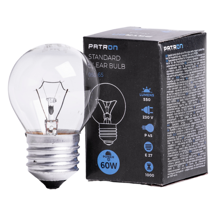 Patron - 05065 Incandescent Bulb E27 60W G45 230V CL