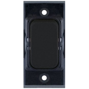Selectric GRID360 Matt Black 10A Intermediate Switch Module with Black Insert