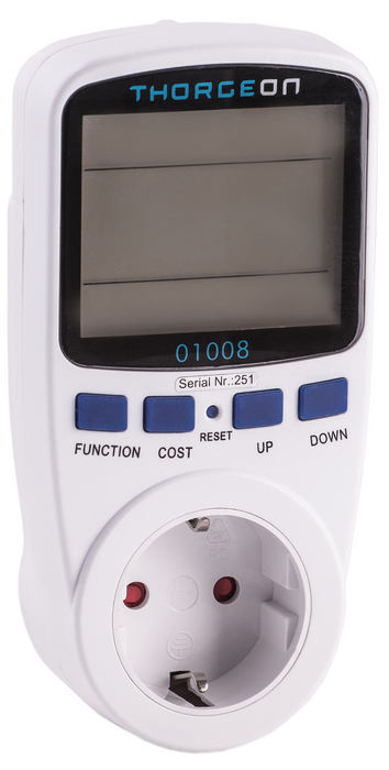 Thorgeon - 01008 Socket Power Consumption Meter 16A EU Plug