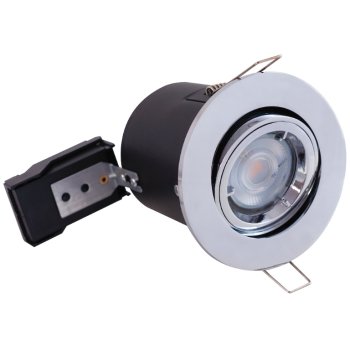 Selectric PushGlo Die-Cast Steel 50W Adjustable GU10 Downlight with Polished Chrome Bezel