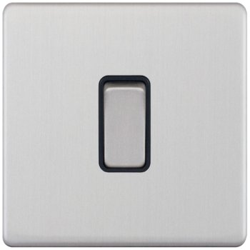 Selectric 5M-Plus Satin Chrome 1 Gang 10A 2 Way Switch with Black Insert