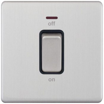 Selectric 5M-Plus Satin Chrome 1 Gang 45A DP Switch with Neon and Black Insert