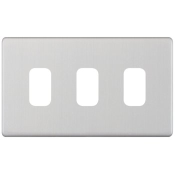 Selectric 5M-Plus GRID360 Satin Chrome 3 Gang Faceplate