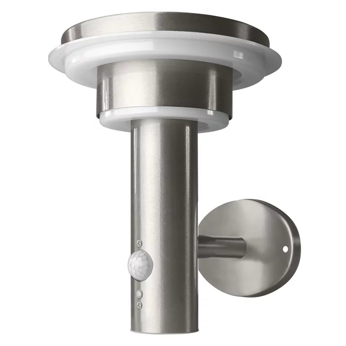 LEDVANCE 4058075392687 6W Endura Style Double Circle Solar Wall Light, 3000K, Warm White, 400lm, IP44, Stainless Steel -