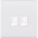 Selectric 5M-Plus Matt White 2 Gang RJ45 Socket with White Insert
