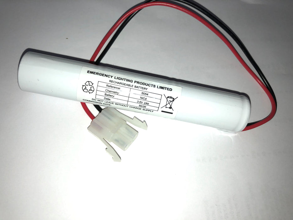 B054 ELP 3.6V 2AH Sub C Ni-Cd with Amp Connector Emergency Batteries ELP - Easy Control Gear