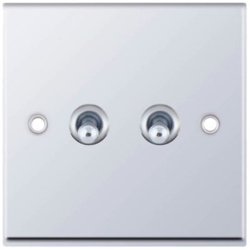 Selectric 7M-Pro Polished Chrome 2 Gang 10A 2 Way Toggle Switch