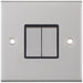 Selectric 5M Satin Chrome 2 Gang 10A 2 Way Switch with Black Insert