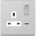 Selectric 5M-Plus Satin Chrome 1 Gang 13A DP Switched Socket with Neon and White Insert