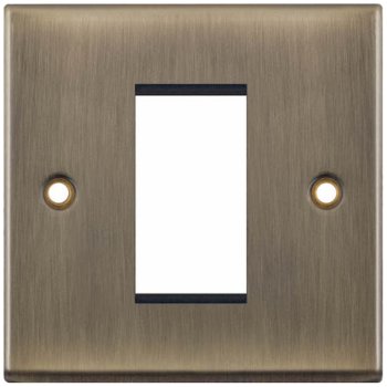 Selectric 7M-Pro Antique Brass 1 Gang Euro Plate with Single Aperture