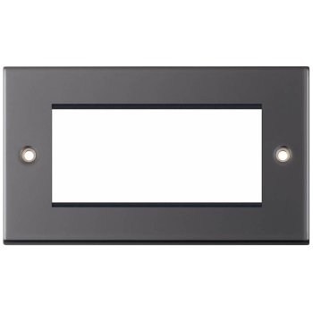 Selectric 5M Black Nickel 2 Gang Euro Plate with Quad Aperture