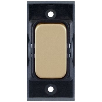 Selectric GRID360 Satin Brass 20A Intermediate Switch Module with Black Insert