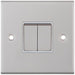 Selectric 5M Satin Chrome 2 Gang 10A 2 Way Switch with White Insert