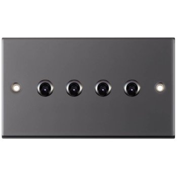 Selectric 5M Black Nickel 4 Gang 10A 2 Way Toggle Switch