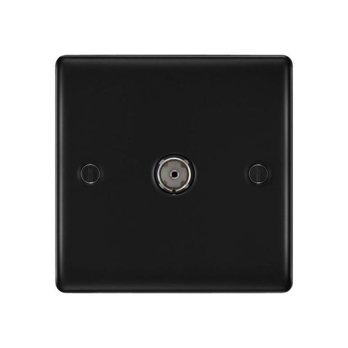 BG Nexus NFB60 Matt Black 1 Gang Co-Axial Socket