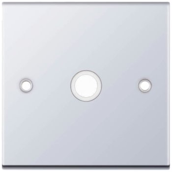 Selectric 5M Polished Chrome 20A Centre Entry Flex Outlet with White Insert