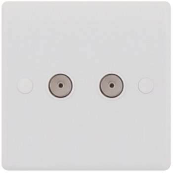 Selectric Smooth 2 Gang TV/FM Socket