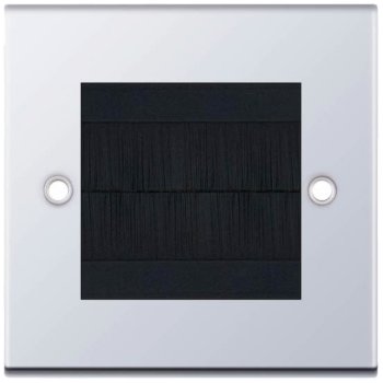 Selectric 5M Polished Chrome 1 Gang Brush Plate with Black Brush