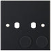 Selectric 5M Matt Black 1 Gang Twin Aperture Dimmer Plate with Matching Knobs