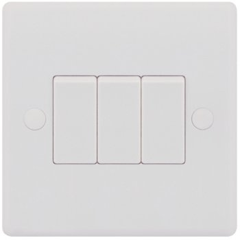 Selectric Smooth 3 Gang 10A 2 Way Switch