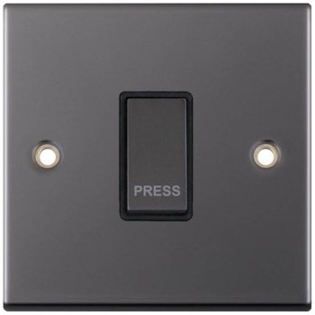 Selectric 5M Black Nickel 1 Gang 10A Push to Make Switch with Black Insert