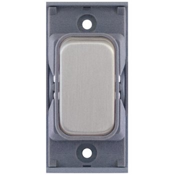 Selectric GRID360 Satin Chrome 20A 1 Way Switch Module with Grey Insert
