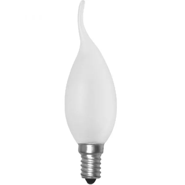 Candle 40w E14/SES 240v Frosted Candelux "Coupe De Vente" Bent Tipped Light Bulb - 35mm