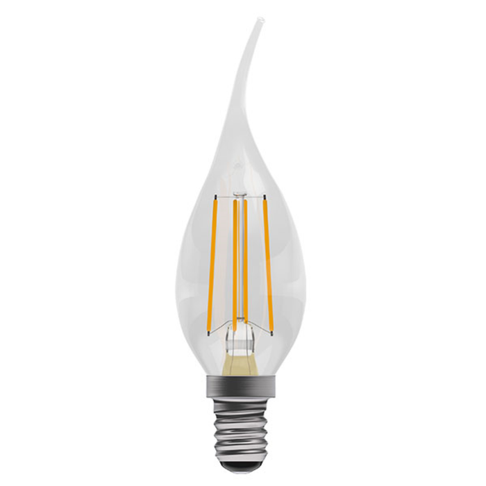 Bell Lamp, LED Filament Bent Tip Clear Candle, 3.3W 470lm 240V, 2700K - 60729