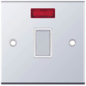 Selectric 5M Polished Chrome 1 Gang 20A DP Switch with Neon and White Insert
